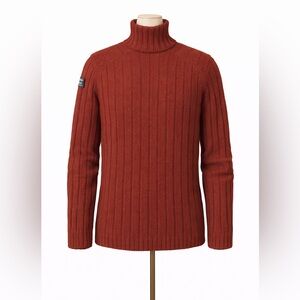 Vtg Abercrombie & Fitch Mens XXL Turtleneck Sweater Burgundy Lambswool Muscle